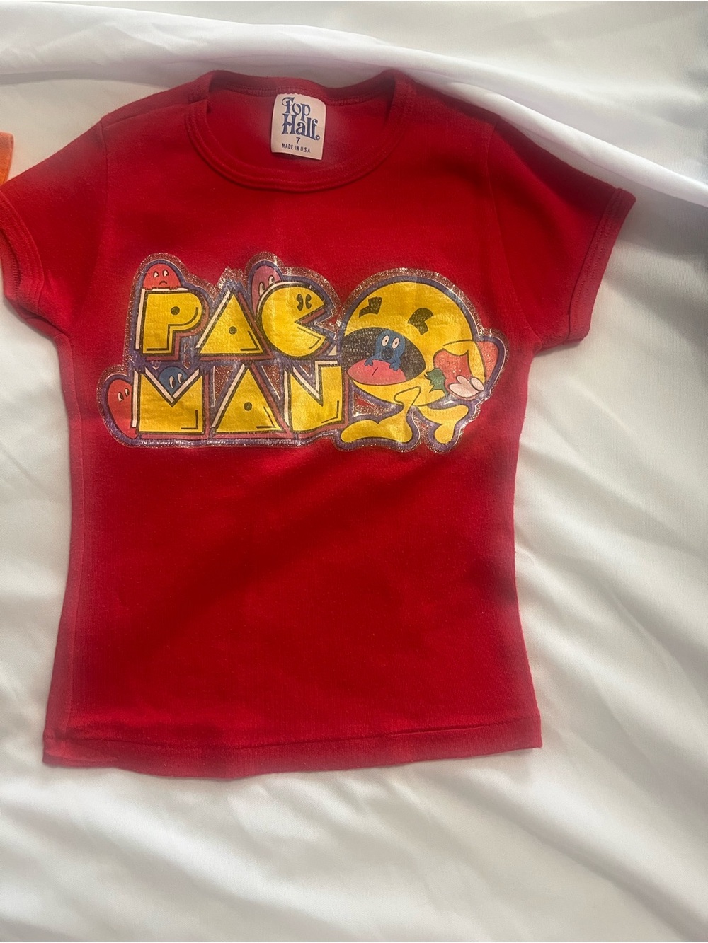Vintage Red Pac-Man Graphic Kids T-Shirt